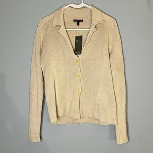 NEW EILEEN FISHER Jacket Women’s Size XS Notch Collar Jacket Cardigan Bone